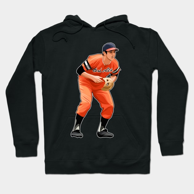 Brooks Robinson Get Ready Circa 1972 Hoodie by RunAndGow